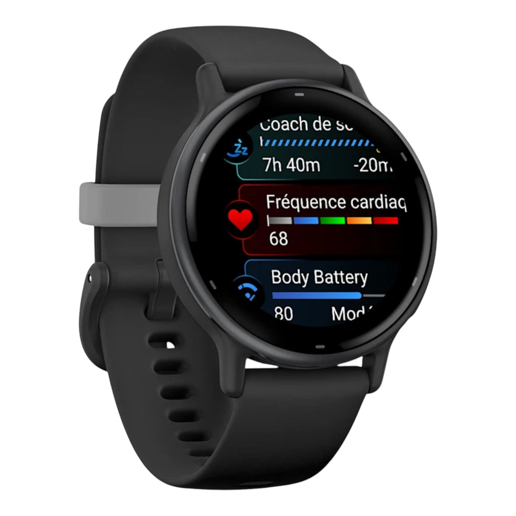 VOGTIMR-MONTRES-GARMIN - vívoactive® 5 - Boitier noir avec lunette en aluminium Gray et bracelet silicone noir - 010-02862-10