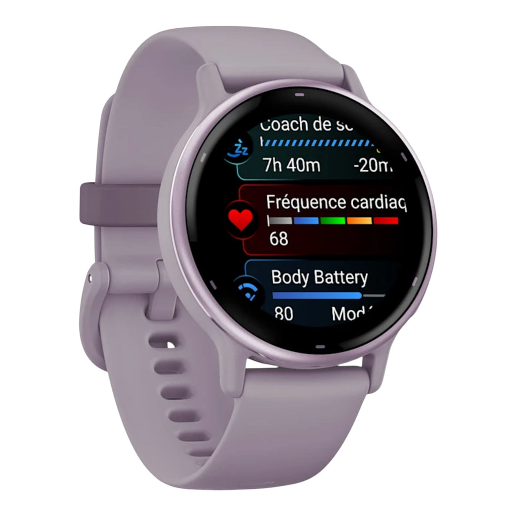 VOGTME-MONTRES-GARMIN - vívoactive® 5 - Boitier violet avec lunette en aluminium Metallic Orchid Gold et bracelet silicone violet - 010-02862-13