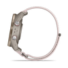 GARMIN - Approach® S72 - 43 mm - Lunette titane Soft Gold/rose pâle, bracelet tissu ComfortFit lin/rose pâle - 010-04147-04