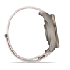 GARMIN - Approach® S72 - 43 mm - Lunette titane Soft Gold/rose pâle, bracelet tissu ComfortFit lin/rose pâle - 010-04147-04