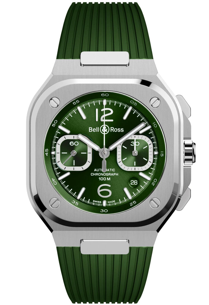 BR 05 CHRONO GREEN STEEL - BR05C-BLU-ST/SRB
