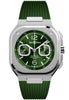 BR 05 CHRONO GREEN STEEL - BR05C-BLU-ST/SRB