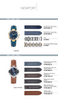 Leather, nylon and steel bracelets for watch * Newport * Series 1666 / ... 18466 / ... 36655 / ... 36695 / ...