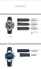 Leather bracelets, Nylon for watch * Newport * Series 36657 / ...