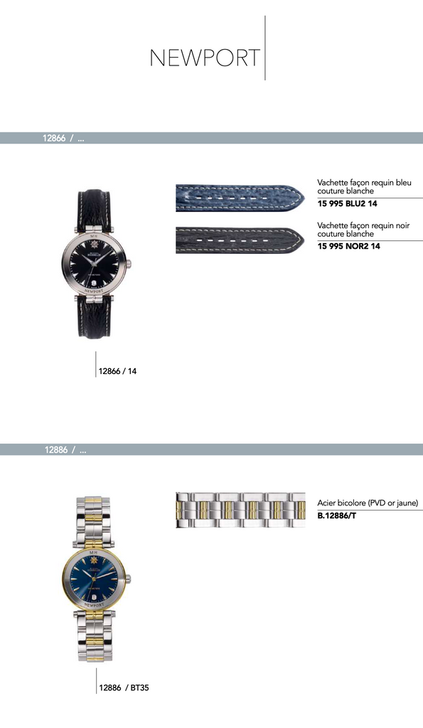 Recharge Bracelet en cuir et caoutchouc pour montre *Newport* série 12866 / ...