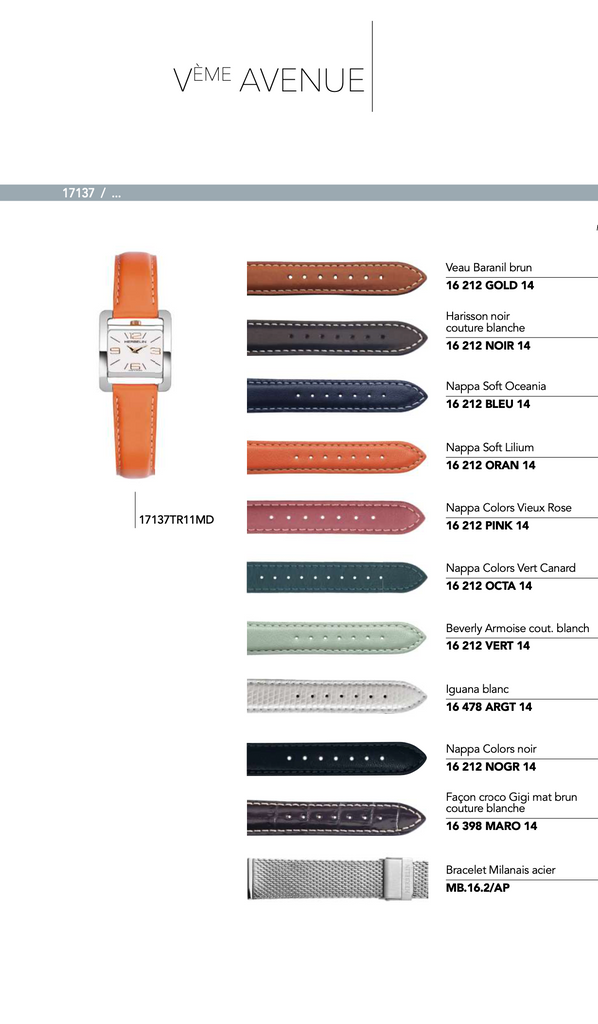 Recharge Bracelet en cuir pour montre *Vème Avenue* série 17137/.........