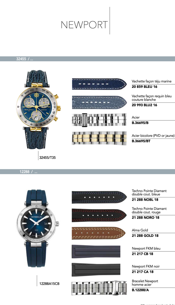 Recharge Bracelet en cuir pour *Newport * série 32455 / ...12288 / ...