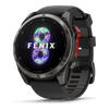 fēnix® 8 Pro – 51 mm, MicroLED  Sapphire, Titane Carbon Gray DLC avec bracelet en silicone noir/gris galet - 010-03380-01