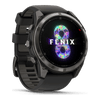 fēnix® 8 Pro – 51 mm, MicroLED  Sapphire, Titane Carbon Gray DLC avec bracelet en silicone noir/gris galet - 010-03380-01