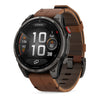 fēnix® 8 Pro – 51 mm, AMOLED  Sapphire, Titane Carbon Gray DLC avec bracelet en cuir marron - 010-03199-40