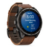 fēnix® 8 Pro – 51 mm, AMOLED  Sapphire, Titane Carbon Gray DLC avec bracelet en cuir marron - 010-03199-40