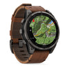 fēnix® 8 Pro – 51 mm, AMOLED  Sapphire, Titane Carbon Gray DLC avec bracelet en cuir marron - 010-03199-40