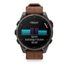 fēnix® 8 Pro – 51 mm, AMOLED  Sapphire, Titane Carbon Gray DLC avec bracelet en cuir marron - 010-03199-40
