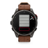 fēnix® 8 Pro – 51 mm, AMOLED  Sapphire, Titane Carbon Gray DLC avec bracelet en cuir marron - 010-03199-40