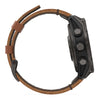 fēnix® 8 Pro – 51 mm, AMOLED  Sapphire, Titane Carbon Gray DLC avec bracelet en cuir marron - 010-03199-40