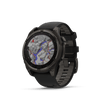 fēnix® 8 – 47 mm, AMOLED  Sapphire, Titane Carbon Gray DLC avec bracelet en silicone noir/gris galet - 010-02904-21