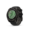 fēnix® 8 – 47 mm, AMOLED  Sapphire, Titane Carbon Gray DLC avec bracelet en silicone noir/gris galet - 010-02904-21