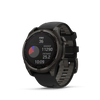 fēnix® 8 – 47 mm, AMOLED  Sapphire, Titane Carbon Gray DLC avec bracelet en silicone noir/gris galet - 010-02904-21