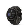 fēnix® 8 – 47 mm, AMOLED  Sapphire, Titane Carbon Gray DLC avec bracelet en silicone noir/gris galet - 010-02904-21
