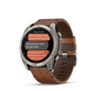 fēnix® 8 – 51 mm, AMOLED  Sapphire, Titanium avec bracelet en cuir marron - 010-02905-40