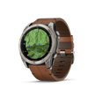 fēnix® 8 – 51 mm, AMOLED  Sapphire, Titanium avec bracelet en cuir marron - 010-02905-40