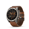 fēnix® 8 – 51 mm, AMOLED  Sapphire, Titanium avec bracelet en cuir marron - 010-02905-40