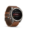 fēnix® 8 – 51 mm, AMOLED  Sapphire, Titanium avec bracelet en cuir marron - 010-02905-40