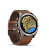 fēnix® 8 – 51 mm, AMOLED  Sapphire, Titanium avec bracelet en cuir marron - 010-02905-40