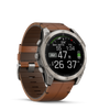 fēnix® 8 – 51 mm, AMOLED  Sapphire, Titanium avec bracelet en cuir marron - 010-02905-40