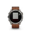 fēnix® 8 – 51 mm, AMOLED  Sapphire, Titanium avec bracelet en cuir marron - 010-02905-40
