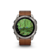 fēnix® 8 – 51 mm, AMOLED  Sapphire, Titanium avec bracelet en cuir marron - 010-02905-40