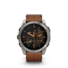 fēnix® 8 – 51 mm, AMOLED  Sapphire, Titanium avec bracelet en cuir marron - 010-02905-40