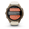 fēnix® 9 Pro – inReach®, 43mm  Titane gold avec bracelet en silicone beige crème/gris cendré - 010-04335-21