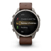 fēnix® 9 Pro – inReach®, 47mm  Titanium avec bracelet en cuir noisette - 010-04336-41