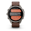 fēnix® 9 Pro – inReach®, 47mm  Titanium avec bracelet en cuir noisette - 010-04336-41