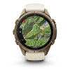 fēnix® 9 Pro – inReach®, 43mm  Titane gold avec bracelet en silicone beige crème/gris cendré - 010-04335-21