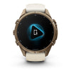 fēnix® 9 Pro – inReach®, 43mm  Titane gold avec bracelet en silicone beige crème/gris cendré - 010-04335-21