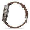 fēnix® 9 Pro – inReach®, 47mm  Titanium avec bracelet en cuir noisette - 010-04336-41
