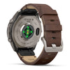 fēnix® 9 Pro – inReach®, 47mm  Titanium avec bracelet en cuir noisette - 010-04336-41