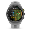 GARMIN - Approach S70 - 42 mm - Lunette en céramique noire avec bracelet en silicone gris - 010-02746-11