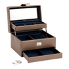 Boite à bijoux Moyen modèle en cuir modèle ouverture automatique - Taupe - TBJ7325E07