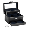Boite à bijoux Moyen modèle en cuir modèle ouverture automatique - Noir - TBJ7325N01