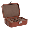 coffret 6 montres et boutons de manchettes en cuir - Marron Acajou Bleu Crépuscule - TBJ7500Q56