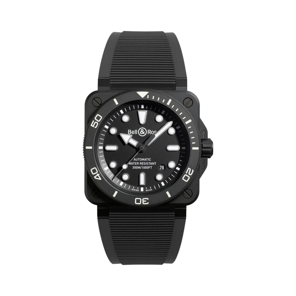 VOGTIME-BELL-&-ROSS-BR 03 Diver Black Matte Ceramic -BR03A-D-BL-CE/SRB