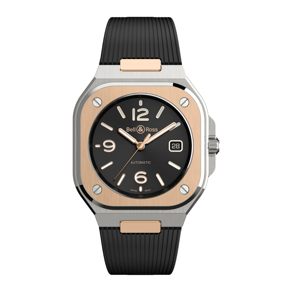 VOGTIME-BELL-&-ROSS-BR 05 BLACK STEEL & GOLD - BR05A-BL-STPG/SRB