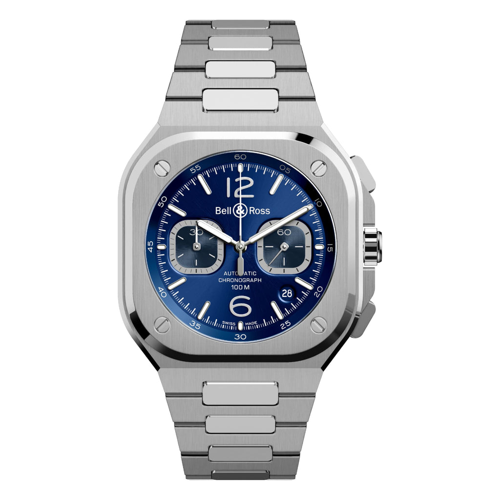 VOGTIME-BELL-&-ROSS-BR 05 CHRONO BLUE STEEL - BR05C-BLU-ST/SST