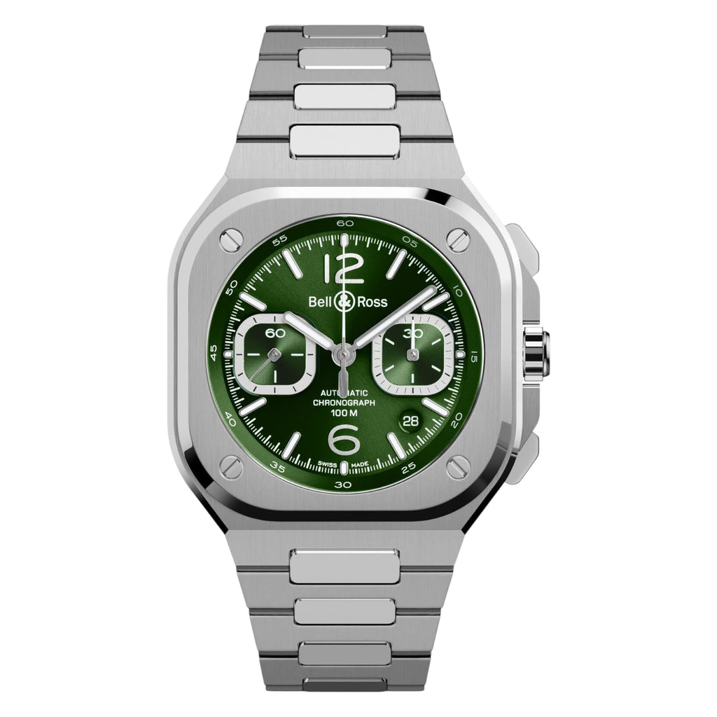 VOGTIME-BELL-&-ROSS-BR 05 CHRONO GREEN STEEL - BR05C-GN-ST/SST