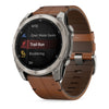 VOGTIME-GARMIN-MONTRES-fēnix® 8 – 51 mm, AMOLED  Sapphire, Titanium avec bracelet en cuir marron - 010-02905-40
