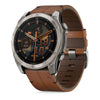 VOGTIME-GARMIN-MONTRES-fēnix® 8 – 51 mm, AMOLED  Sapphire, Titanium avec bracelet en cuir marron - 010-02905-40