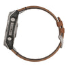 VOGTIME-GARMIN-MONTRES-fēnix® 8 – 51 mm, AMOLED  Sapphire, Titanium avec bracelet en cuir marron - 010-02905-40